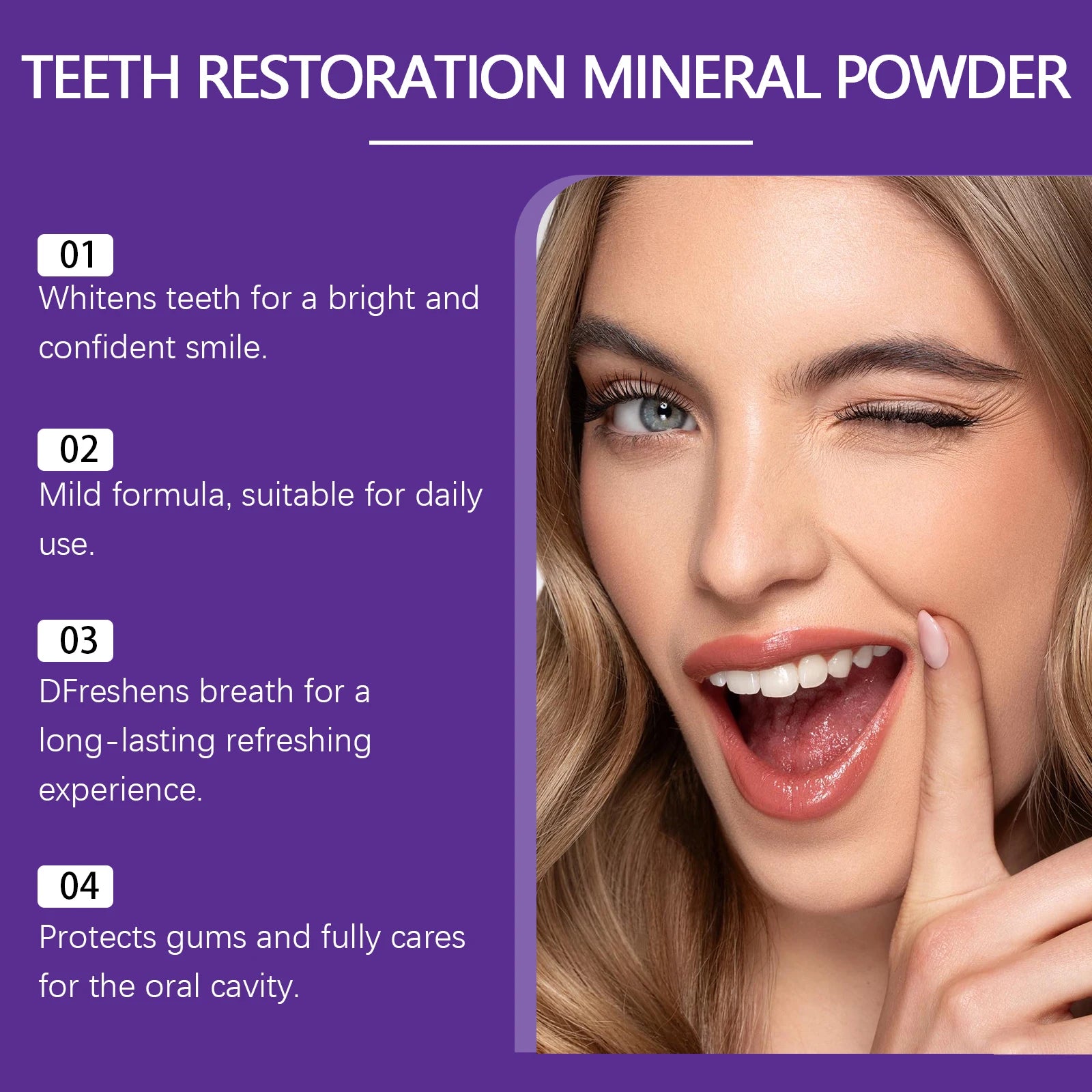 Purple Teeth Whitening Powder Toothpaste Brighten Yellow Teeth Remove Tooth Stain Fresh Breath Dental Cleaning Oral Care Product
